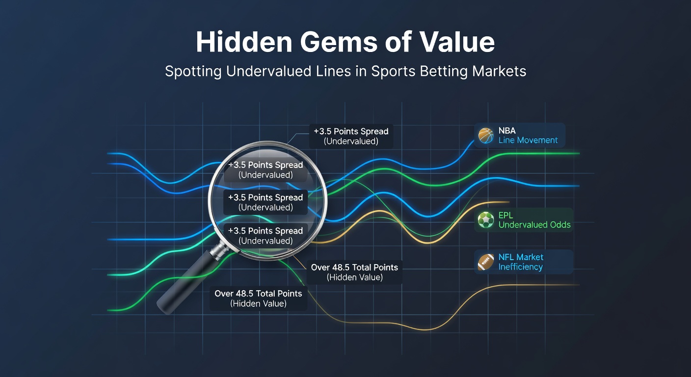 Graph illustrating value betting returns over a season, with peaks in undervalued prop lines and futures markets