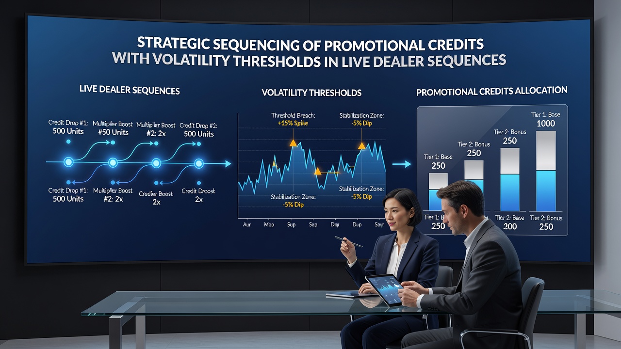 Analytics dashboard displaying volatility thresholds alongside live dealer sequence timelines and credit allocation points
