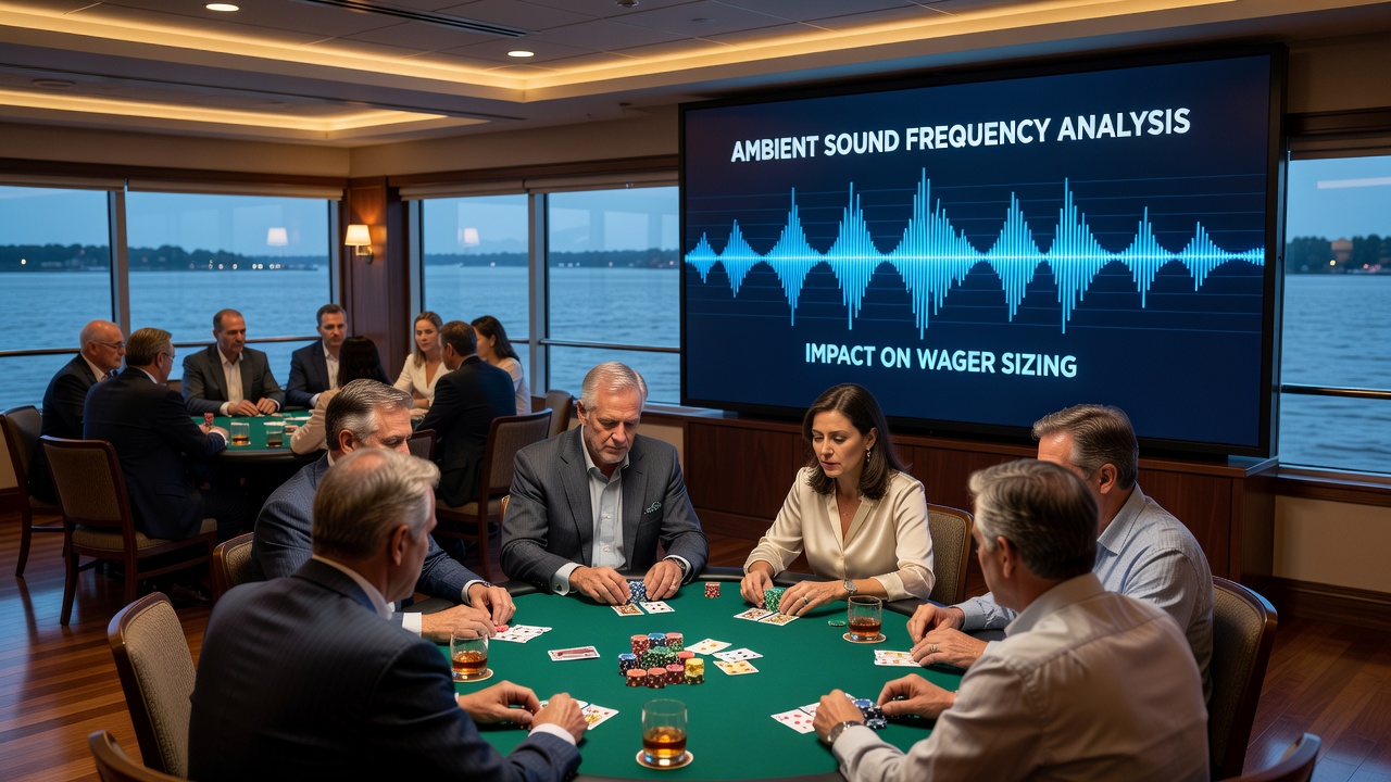 Close-up of riverboat casino gaming tables with sound monitoring equipment positioned nearby